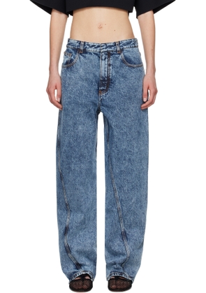 ALAÏA Blue Twisted Jeans