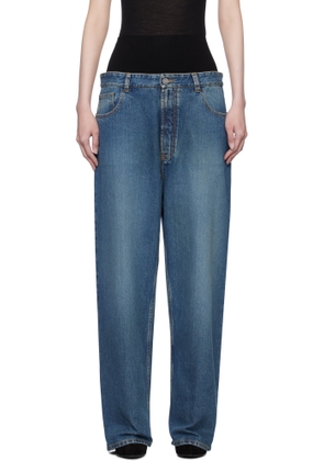 ALAÏA Blue Knit Band Jeans