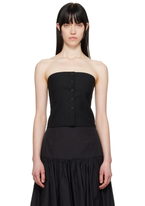 AMOMENTO Black Button Up Bustier Top