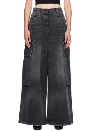 Palm Angels Black Wide Jeans