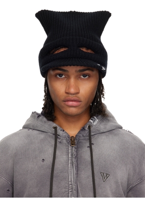 Maison MIHARA YASUHIRO Black Masked Cat Visor Knit Cap