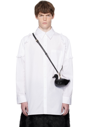Simone Rocha White Ruffle Shoulder Patch Tunic Shirt