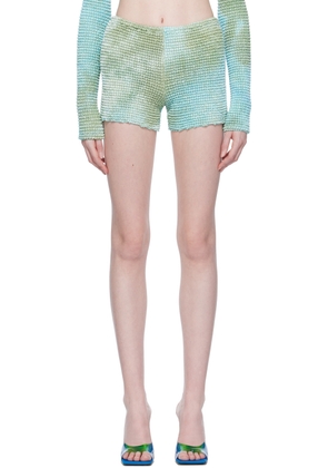 Off-White Blue Smocked Shorts