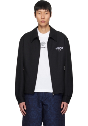 Versace Black Medusa Gallery Wool Blouson Jacket