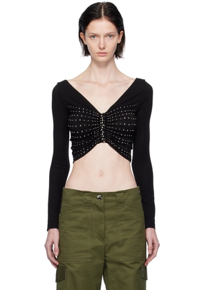 Rabanne Black Studded Long Sleeve T-Shirt