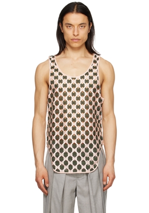 Steven Passaro Green & Pink Pattern Tank Top