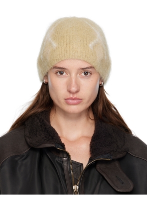 COOR Beige Hairy Mixed Argyle Beanie