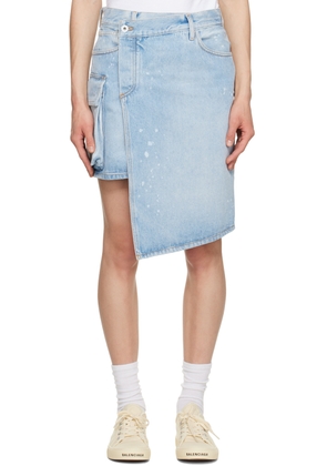 Off-White Blue Toybox Painted Denim Miniskirt