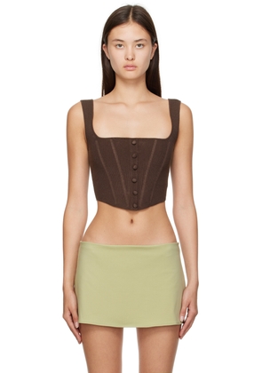GUIZIO Brown Corset Camisole