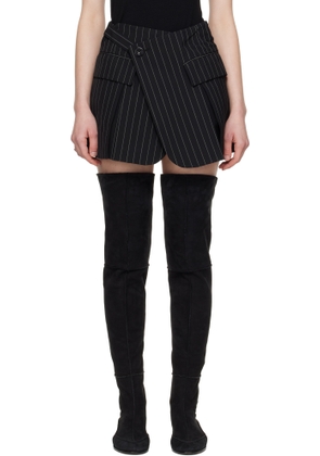 sacai Black Wool Silk Suiting Skort