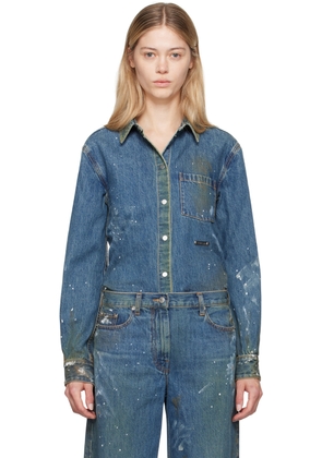 Helmut Lang Indigo Painted Denim Shirt