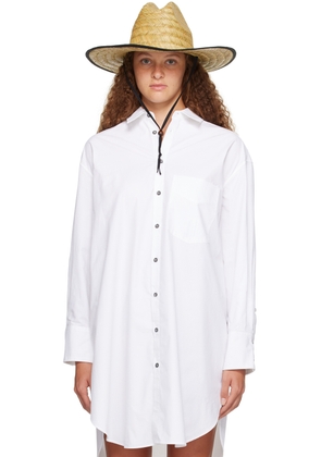 Palm Angels Beige Woven Beach Hat