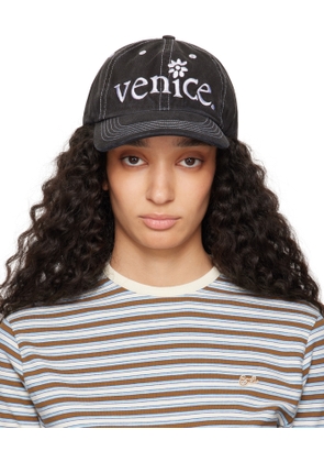ERL Black 'Venice' Embroidered Cap