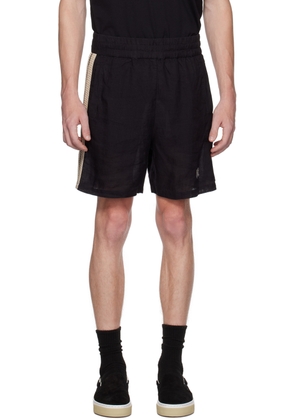 Palm Angels Black Monogram Shorts