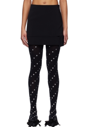 We11done Black Belt-Detail Mini Skirt