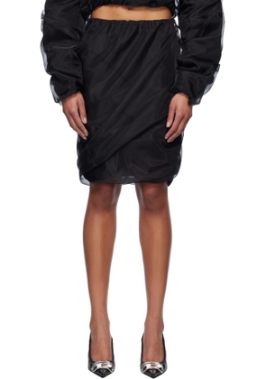 We11done Black Layered Miniskirt