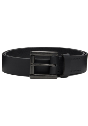 YOHJI YAMAMOTO Black Matt Soft Leather 30mm Plain Belt