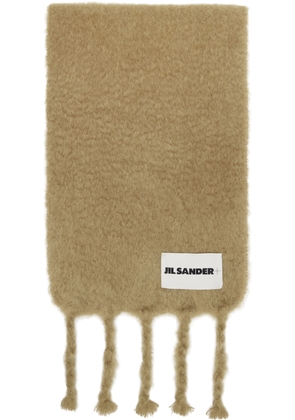 Jil Sander Beige Wide Wool Blend Scarf