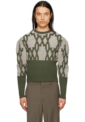 Steven Passaro Green Textured Crewneck