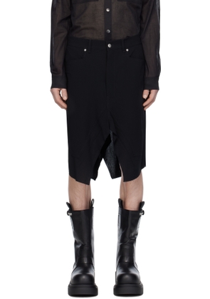Rick Owens Black Hollywood Slivered Skirt