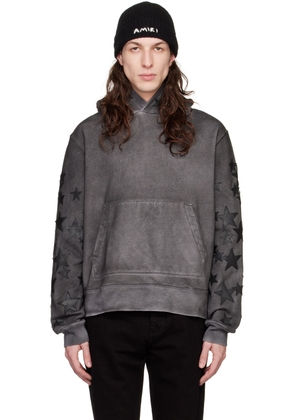 AMIRI Black Pigment Spray Star Hoodie