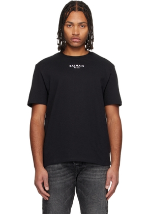 Balmain Black Embroidered 'Balmain Paris' T-shirt