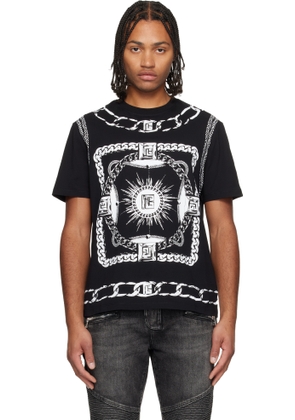 Balmain Black Foulard Print T-shirt