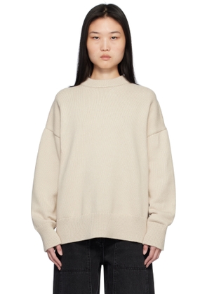 CO Beige Boyfriend Crew Sweater