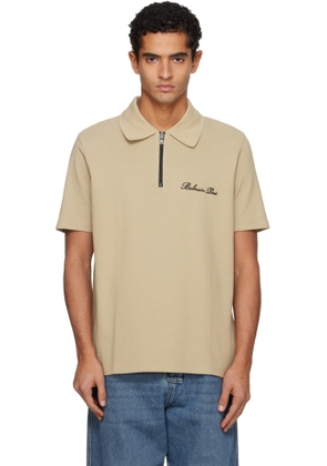 Balmain Beige Short-Sleeved Embroidery Polo