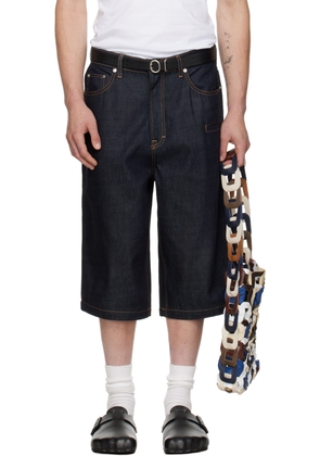 Still Kelly Blue Raw Denim 6 Pocket Shorts