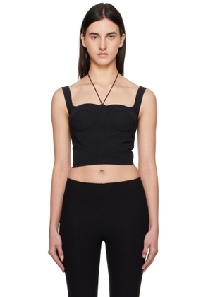 Nensi Dojaka Black Quilted Cups Bustier Top