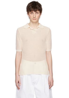 LOW CLASSIC Off-White Spread Collar Polo