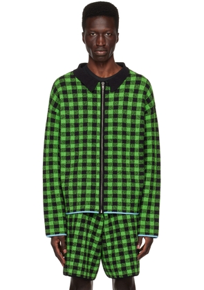 ZANKOV Black & Green Luke Cardigan