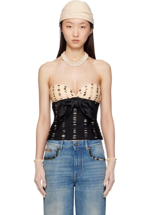 Valentino Black & Off-White Chiffon Plusdepois Print Top