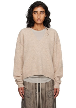 Rick Owens Gray Concordians Tommy V-Neck Sweater