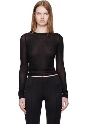 Paris Georgia Black Elemental Sheer Long Sleeve T-shirt