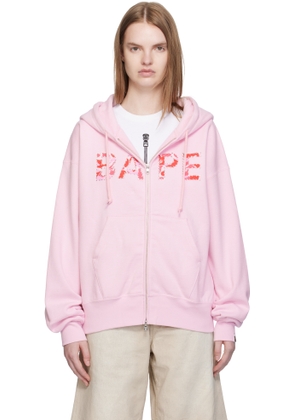BAPE Pink ABC Camo Crystal Logo Wide Zip Hoodie