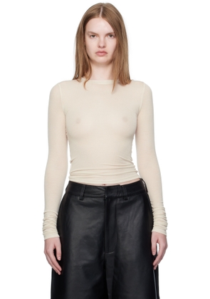 Paris Georgia Beige Elemental Sheer Long Sleeve T-shirt