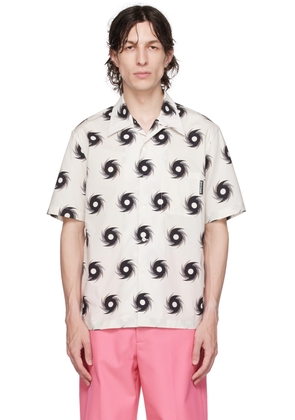 Palm Angels White & Black Printed Shirt
