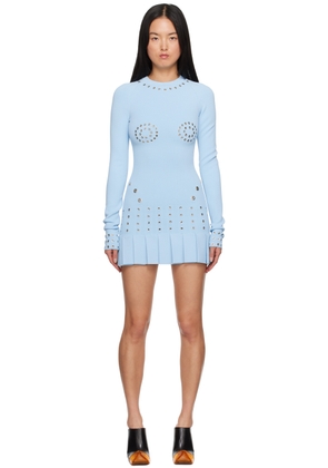 Off-White Blue Eyelets Minidress