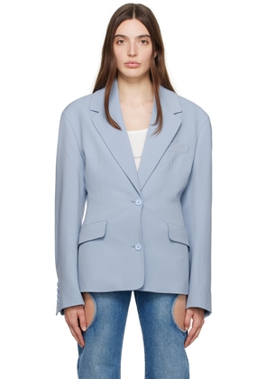 Off-White Blue Round Blazer