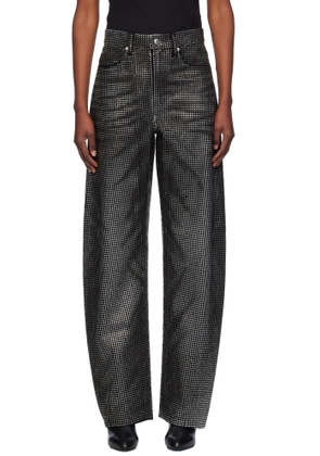 Alexander Wang Black Distressed Crystal Hotfix Jeans