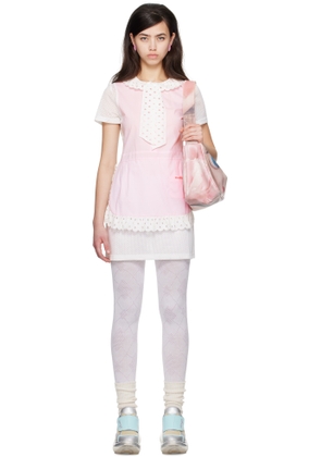 I'm Sorry by Petra Collins SSENSE Exclusive Pink & White JennyFax Edition Apron Minidress