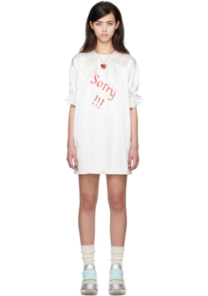 I'm Sorry by Petra Collins SSENSE Exclusive White JennyFax Edition Puff Sleeve Minidress