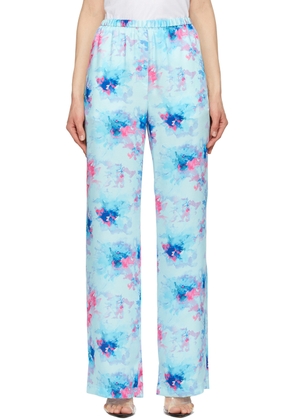MSGM Blue Tie-Dye Lounge Pants