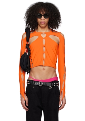 Marshall Columbia Orange Cutout Long Sleeve T-Shirt