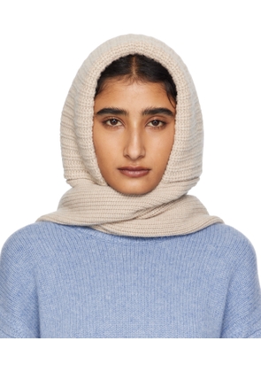 Yves Salomon Beige Hooded Scarf