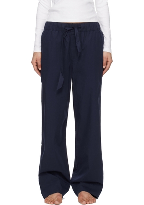Tekla Navy Poplin Pyjama Pants