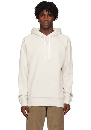 Sunspel Off-White Contrast Stitching Hoodie