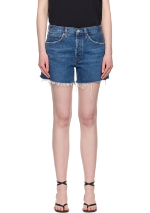 AGOLDE Blue Parker Long Denim Shorts